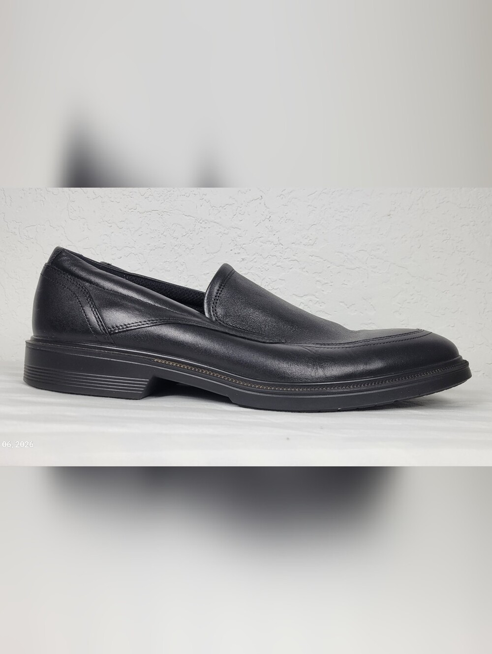 Ecco Men's Black Leather Slip-On Loafers